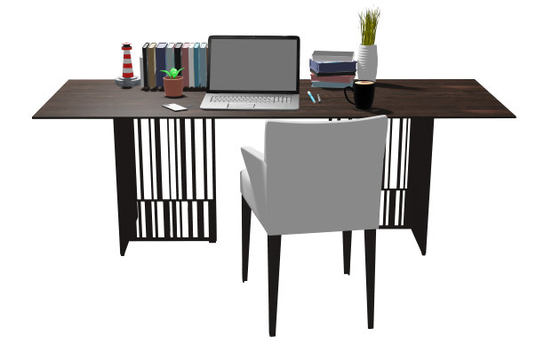 白色背景的现代办公笔记本，带有3D绘图切割路径图片下载