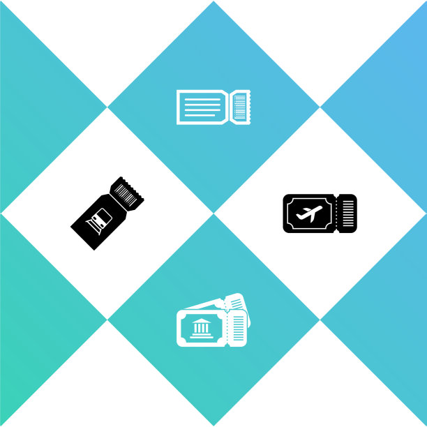 设置火车票博物馆门票和航空公司图标图片下载