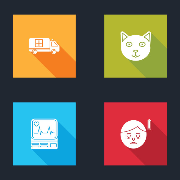 设置急救车宠物监护仪和心电图图片下载