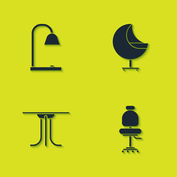 摆设台灯、办公椅、圆桌及图片下载