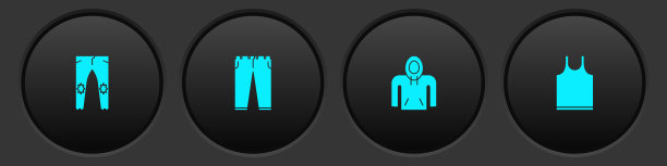 设置裤子连帽衫和无袖t恤图标图片下载