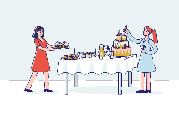 和两个女人一起庆祝生日图片下载