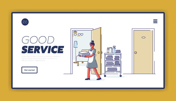 酒店客房服务登陆页面模板图片下载