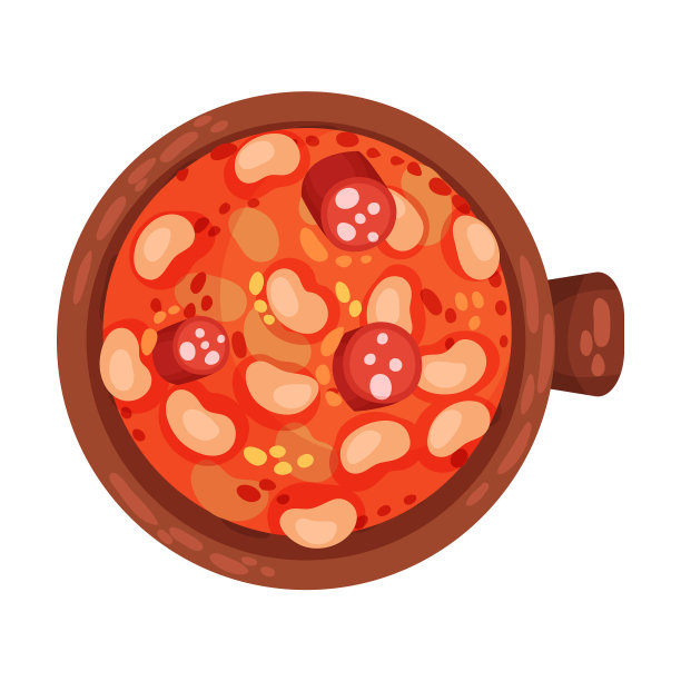 西班牙菜:炖豆子和香肠图片下载