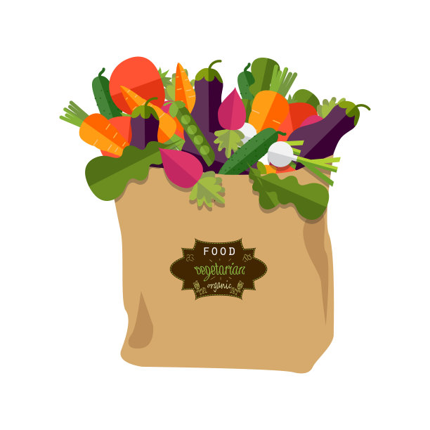 百分之百的天然有机装在纸袋里图片下载