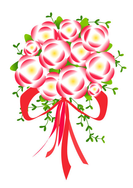 Eps 10美丽的花束孤立的背景图片下载