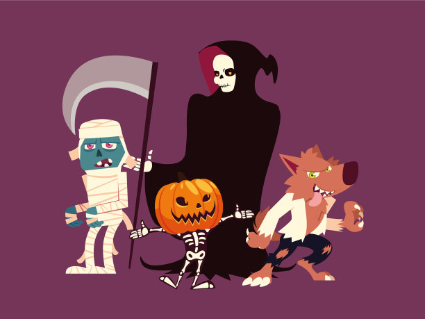 设定角色万圣节狼人木乃伊死亡图片下载