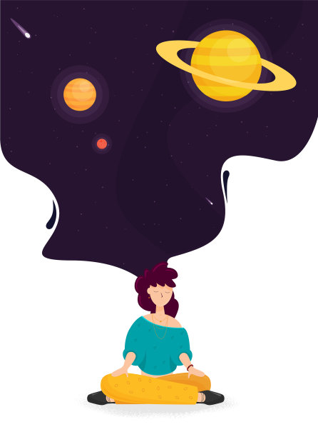 女孩坐在瑜伽莲花姿势冥想图片下载