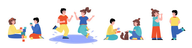 设置儿童良好和不良行为的卡通图片下载