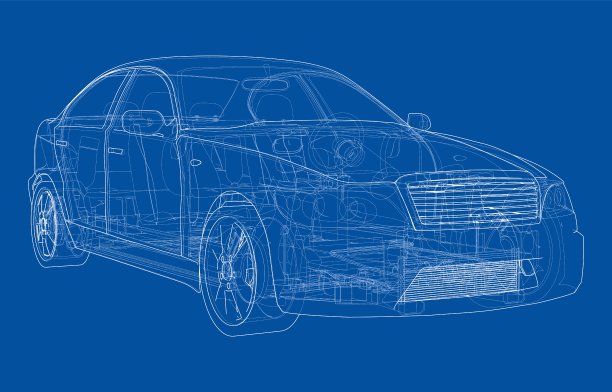 电动汽车与底盘。三维矢量渲染图片下载