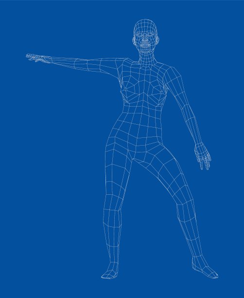 线框芭蕾舞演员的舞蹈姿势。向量图片下载