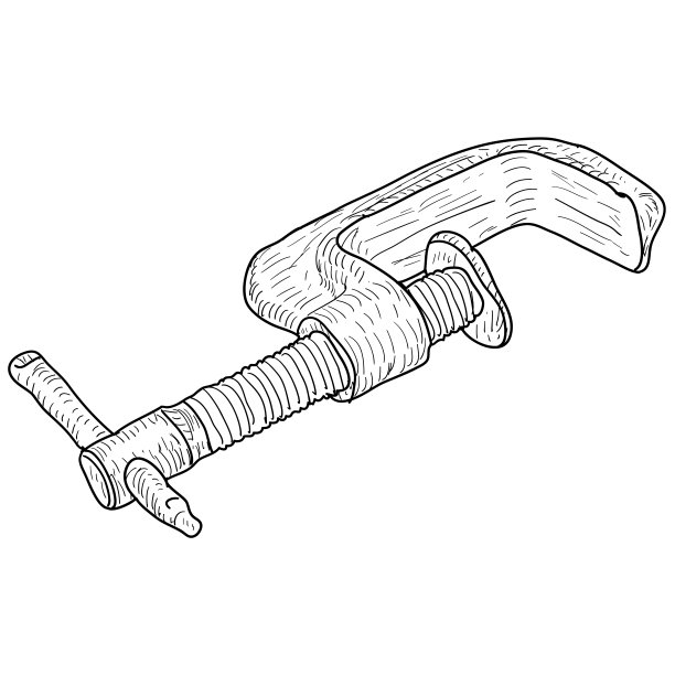 在白色背景上画一个剪影手工具夹图片下载