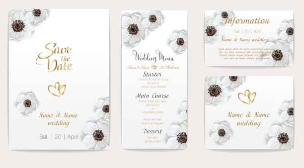 带有金色几何框架、透明灯光效果和婚礼鲜花的邀请或贺卡和名片。金色的辉煌元素和花朵孤立的背景图片下载