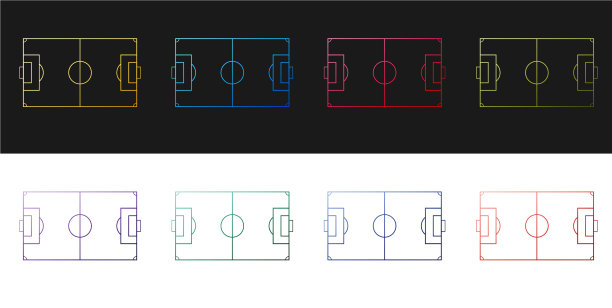 设置足球场或足球场图标孤立图片下载