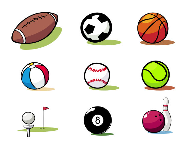 一套运动球涂鸦图片下载