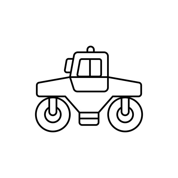 沥青辊矢量轮廓图标风格插图。EPS 10个文件图片下载