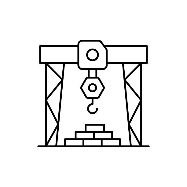 移动起重机矢量轮廓图标风格插图。EPS 10个文件图片下载