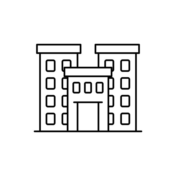 新建筑矢量轮廓图标样式插图。EPS 10文件图片下载