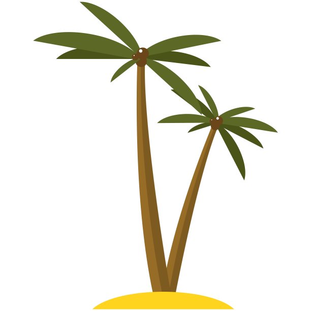 棕榈矢量椰子海滩树孤立插图图片下载