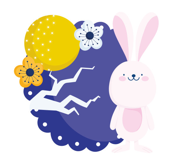 中秋可爱兔满月快乐图片下载