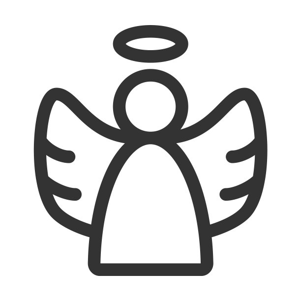 天使与翅膀线图标图片下载