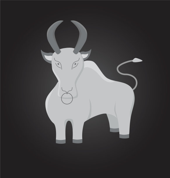 白色金属牛-象征2021年图片下载