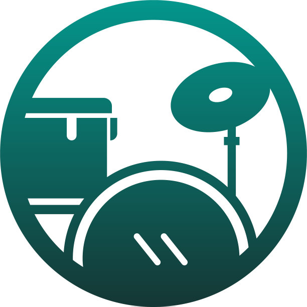 架子鼓图标与音乐乐队的主题图片下载