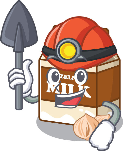 酷聪明的矿工榛子奶卡通人物图片下载