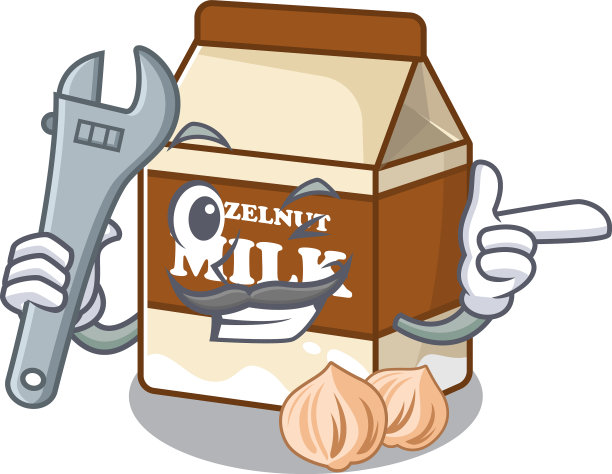 聪明的机修工榛子牛奶卡通人物图片下载