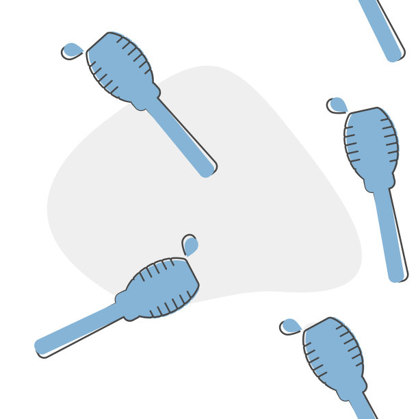 向量图标蜂蜜勺卡通风格上的无缝模式上的白色背景。图片下载