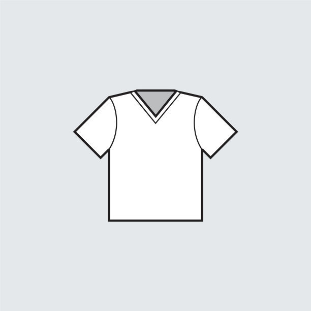 白色t恤短袖v领图标图片下载