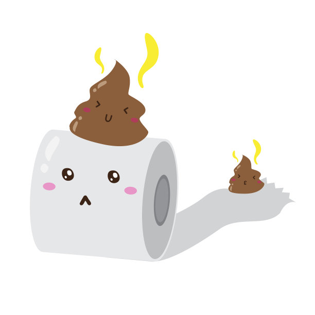 可爱的快乐卷纸巾便便设计图片下载