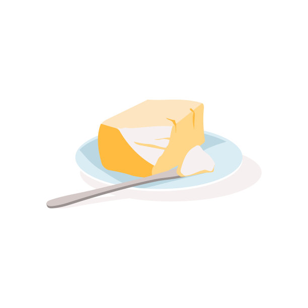 用刀把黄油放在盘子里图片下载