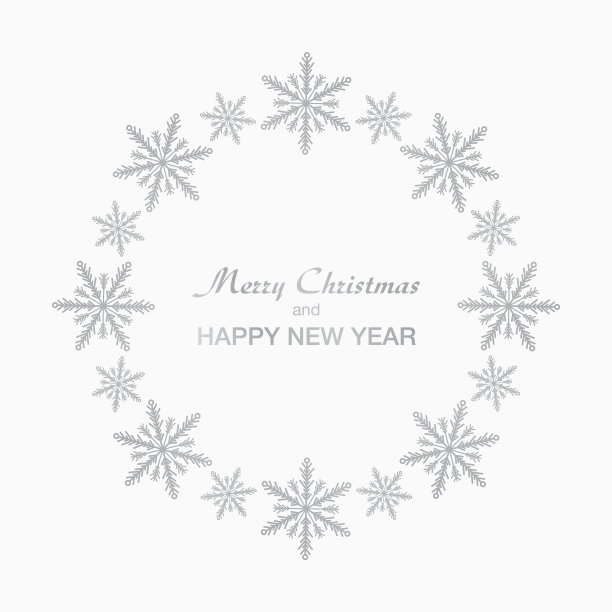 框架为圣诞新年雪花图片下载
