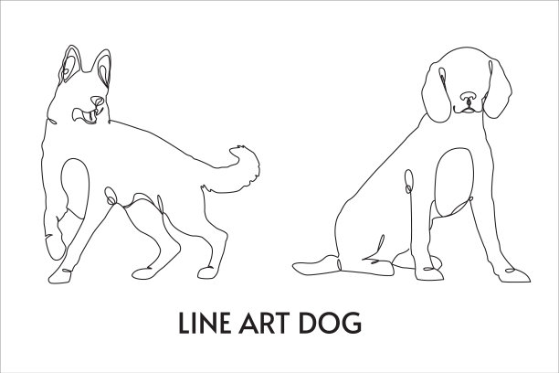 艺术线条的狗图片下载