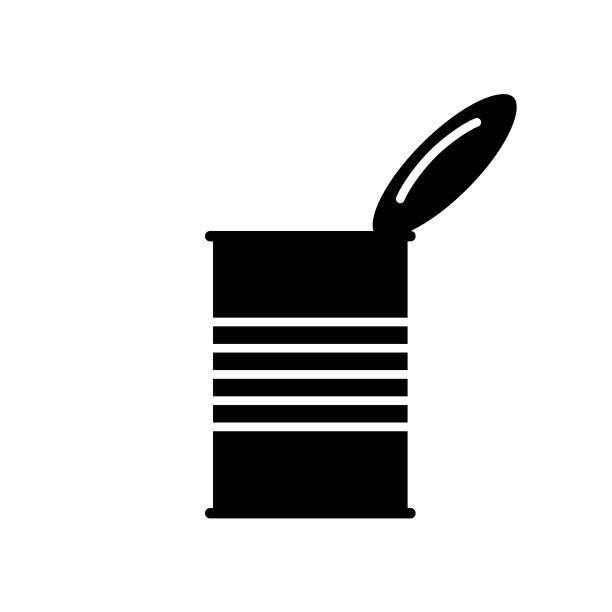 侧影打开锡罐与盖子侧面视图图片下载