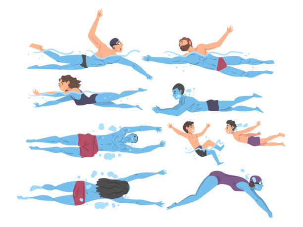 游泳池里的运动员都是男女运动员图片下载