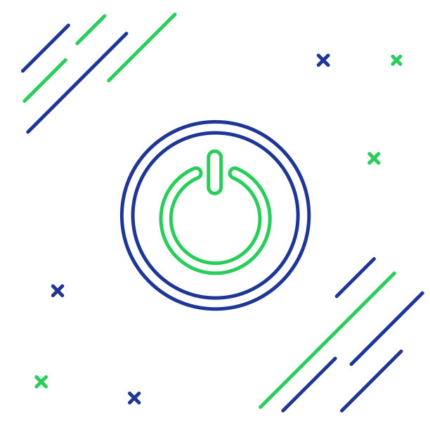 线路电源按钮图标隔离在白色图片下载