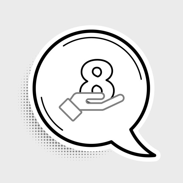 第8行三月手图标孤立在灰色图片下载