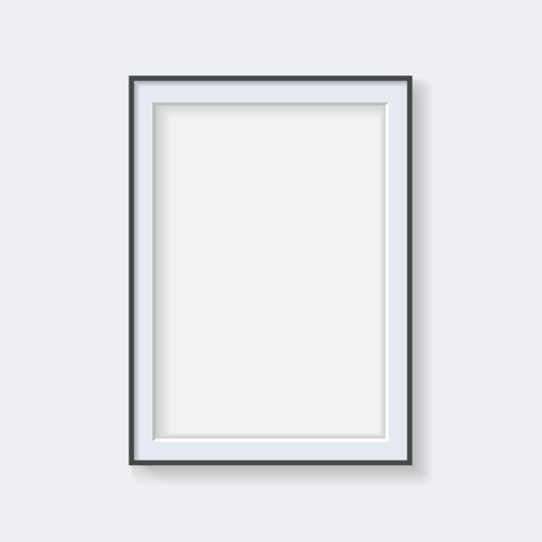 空垂直空白画框图标。模板设计的模型。图片下载