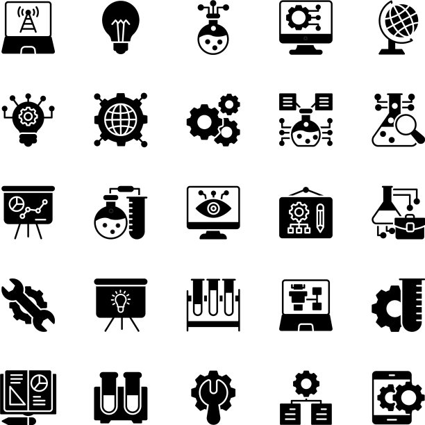 STEM元素Glyph图标图片下载
