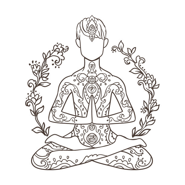 瑜伽男人点缀美丽概念冥想图片下载