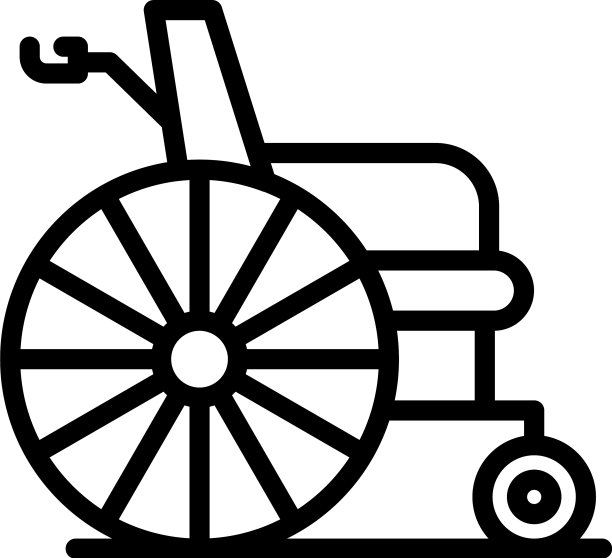 经典的轮椅图标轮廓风格图片下载