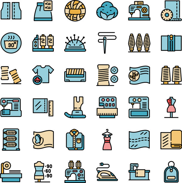 纺织生产图标定平图片下载