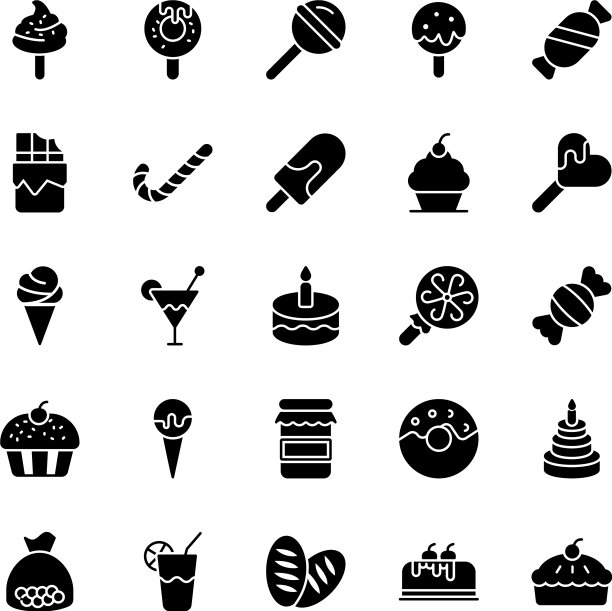 美味食品的glyph图标包图片下载