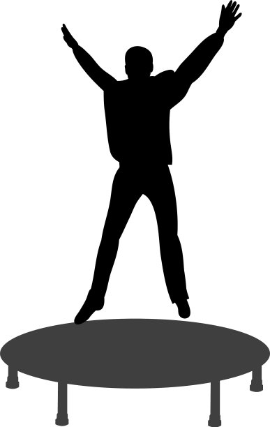 孤立的剪影一个男孩跳上图片下载