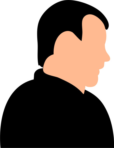 孤立的剪影肖像男子黑色图片下载