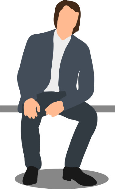 男性坐平式孤立图片下载