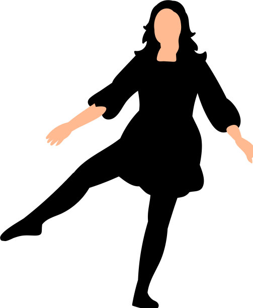 一个女孩在跳舞时剪影图片下载