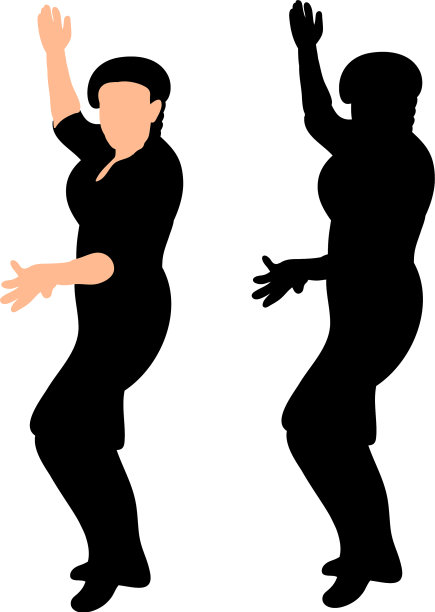 孤立的剪影女孩在贝雷帽图片下载